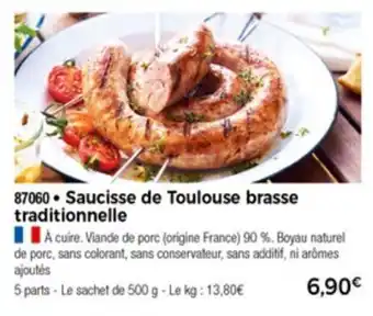 Thiriet Saucisse De Toulouse Brasse Traditionnelle offre