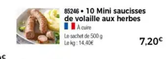 Thiriet 10 Mini Saucisses De Volaille Aux Herbes offre