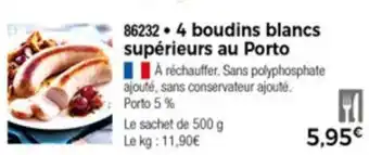 Thiriet 4 Boudins Blancs Supérieurs Au Porto offre