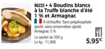 Thiriet 4 Boudins Blancs à La Truffe Blanche offre