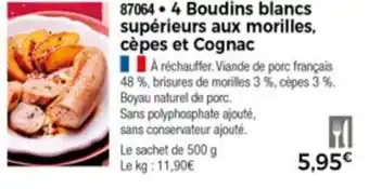 Thiriet 4 Boudins Blancs Supérieurs Aux Morilles offre