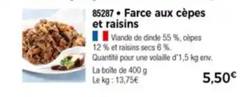 Thiriet Frace Aux Cèpes Et Raisins offre