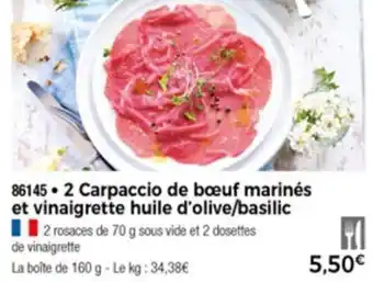 2 Carpaccio De Bœuf Marinés Et Vinaigrette
