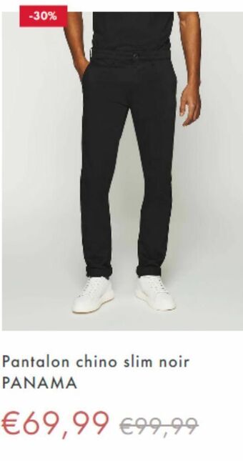 Pantalon chino slim noir