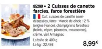 Thiriet 2 Cuisses De Canette Farcies offre