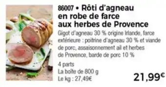 Thiriet Rôti d'agneau En Robe De Farce Aux Herbes offre