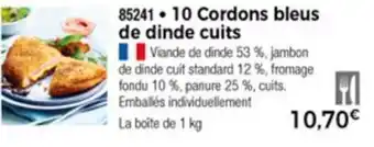 Thiriet 10 Cordons Bleus De Dinde Cuits offre