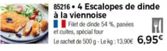 Thiriet 4 Escalopes De Dinde à La Viennoise offre