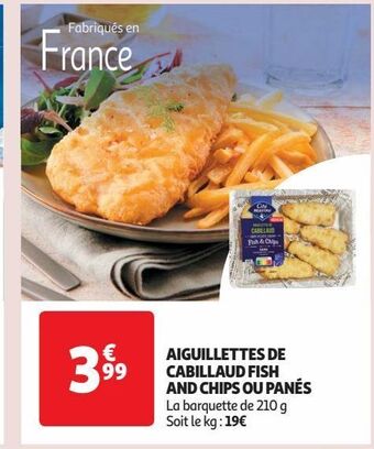 Auchan Supermarché Aiguillettes de cabillaud fish and chips ou panés offre