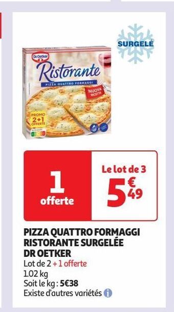 Auchan Supermarché Pizza quattro formaggi ristorante surgelée dr oetker offre
