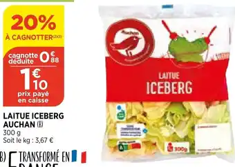 Bi1 Laitue Iceberg Auchan offre