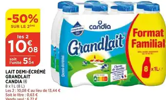 Bi1 Lait Demi-écrémé Grandlait offre