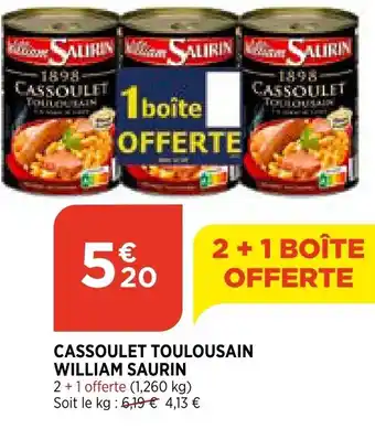 Bi1 Cassoulet Toulousain William Saurin offre