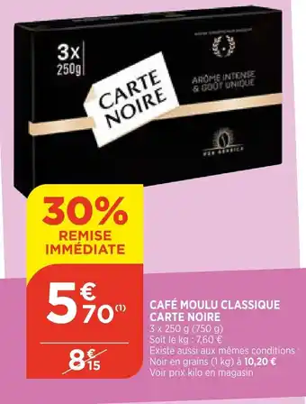 Bi1 Café Moulu Classique Carte Noire offre