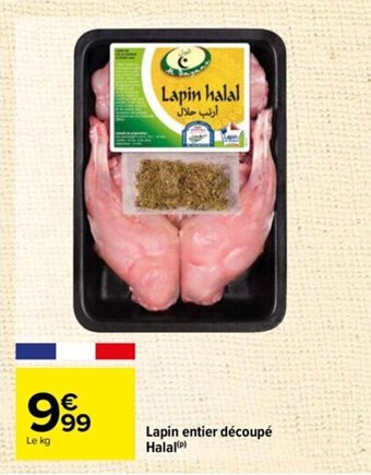Carrefour Lapin entier découpé Halal (P) offre