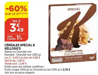 Bi1 Céréales Special K Kellogg's offre