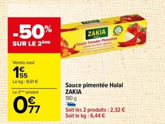 Carrefour Sauce pimentée Halal ZAKIA offre