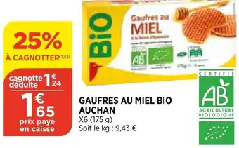 Bi1 Gaufres Au Miel Bio offre