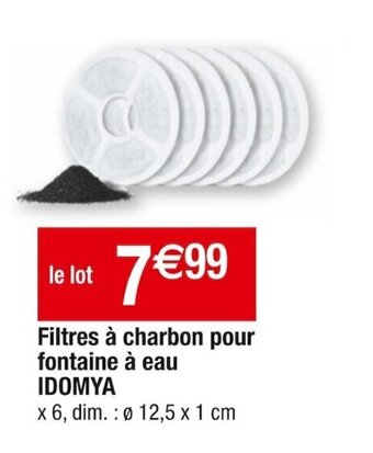 Cora x Carrefour Filtres à charbon pour fontaine à eau IDOMYA offre