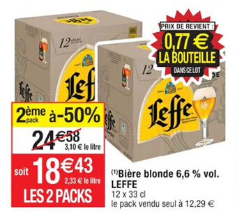 Cora x Carrefour (¹)Bière blonde 6,6% vol. LEFFE offre