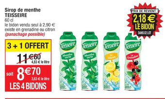 Cora x Carrefour Sirop de menthe TEISSEIRE offre