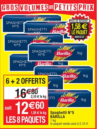 Cora x Carrefour SPAGHETTI N°5 BARILLA offre