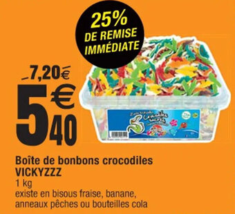 Cora x Carrefour Boîte de bonbons crocodiles VICKYZZZ offre