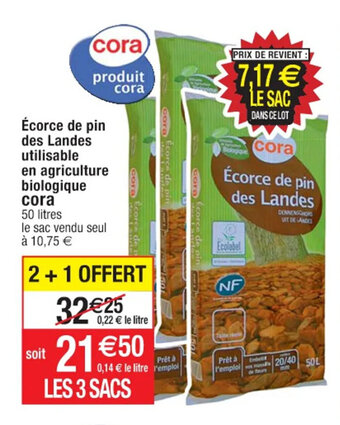 Écorce de pin des Landes utilisable en agriculture biologique cora