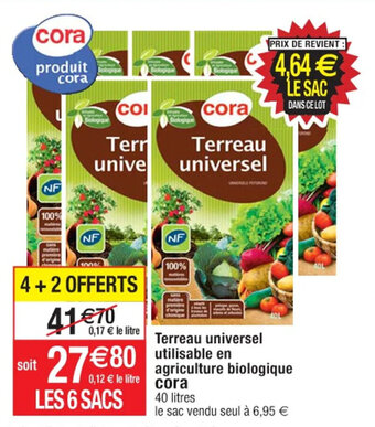 Cora x Carrefour Terreau universel utilisable en agriculture biologique cora offre