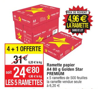 Ramette papier A4 80 g Golden Star PREMIUM