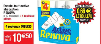 Cora x Carrefour Essuie-tout active absorption RENOVA offre