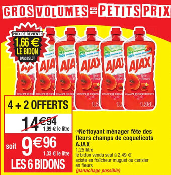 Cora x Carrefour "Nettoyant ménager fête des fleurs champs de coquelicots AJAX offre