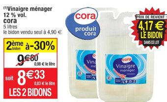 Cora x Carrefour (¹)Vinaigre ménager 12 % vol. cora offre