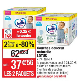 Cora x Carrefour Couches douceur naturelle LOTUS offre