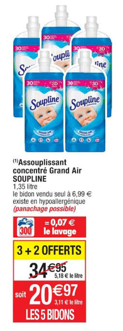 Cora x Carrefour (1) Assouplissant concentré Grand Air SOUPLINE offre