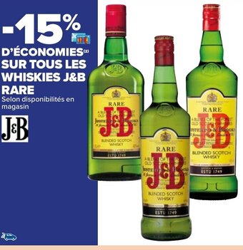SUR TOUS LES WHISKIES J&B RARE