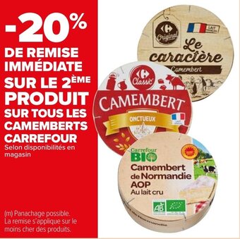 Carrefour Market SUR TOUS LES CAMEMBERTS CARREFOUR Selon disponibilités en magasin offre