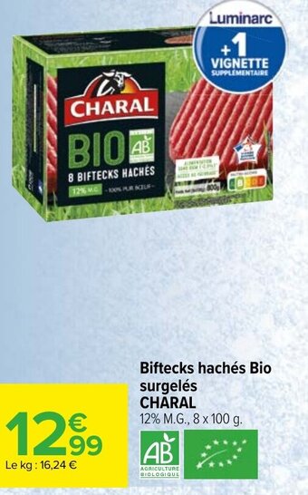 Carrefour Market Biftecks hachés Bio CHARAL offre
