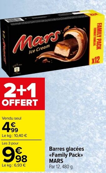 Carrefour Market Barres glacées <<Family Pack>> MARS Par 12, 480 g. offre