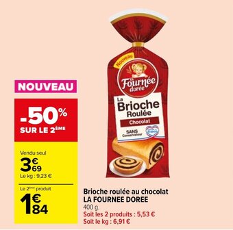 Carrefour Market Brioche roulée au chocolat LA FOURNEE DOREE offre