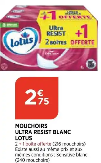 Bi1 Mouchoirs Ultra Resist Blanc offre