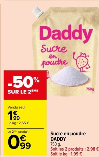 Carrefour Market Sucre en poudre DADDY offre