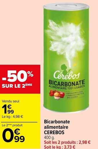 Bicarbonate alimentaire CEREBOS 400 g.