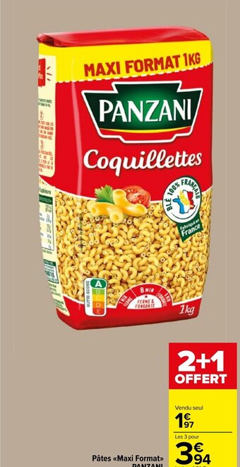 Carrefour Market Pâtes <<Maxi Format>> PANZANI offre