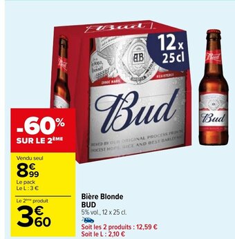 Carrefour Market Bière Blonde BUD offre