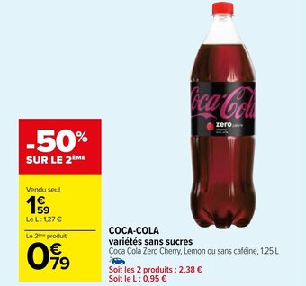 Carrefour Market COCA-COLA variétés sans sucres offre