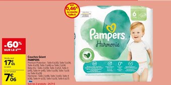 Carrefour Market Couches Géant PAMPERS offre