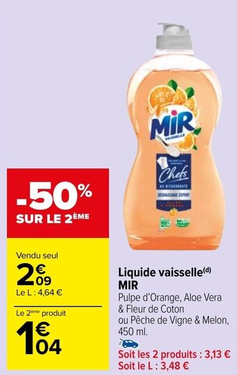 Carrefour Market Liquide vaisselle(d) MIR offre