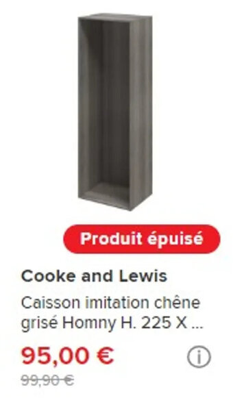 Brico Dépôt Cooke and Lewis Caisson imitation chêne grisé Homny H. 225 X... offre