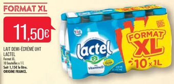 Match LAIT DEMI-ÉCRÉMÉ UHT LACTEL offre